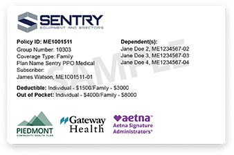 ID card of Sentry Equipment Employees