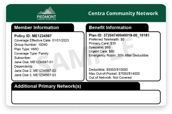 ID card of Centra Community Network