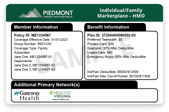 ID card of Individual/Family Marketplace (Exchange)